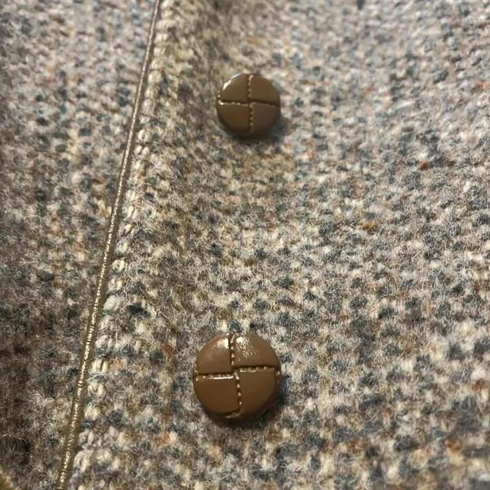 Vintage 50s Belted Tweed Swing Jacket Wool Pea Coat Rare Antique Lou Fritzel - Picture 6 of 15